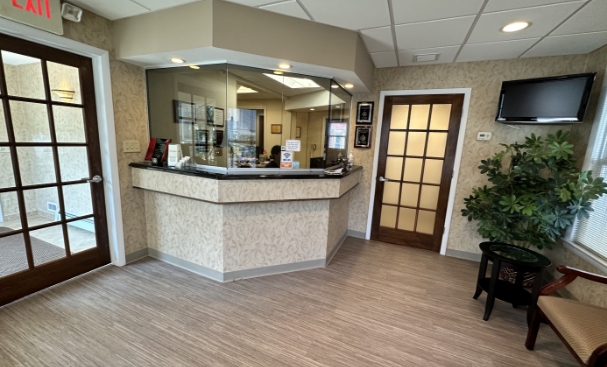 Reception area in Cranford periodontal office