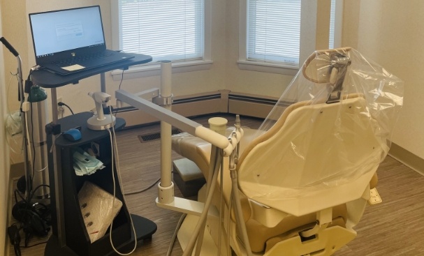 White dental treatment chair